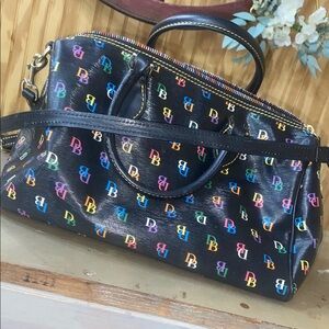Dooney & Bourke Multicolor Logo Black Satchel